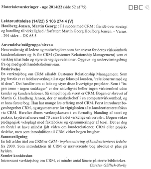 Lektørudtalelsen fra DBC (Dansk BiblioteksCenter)